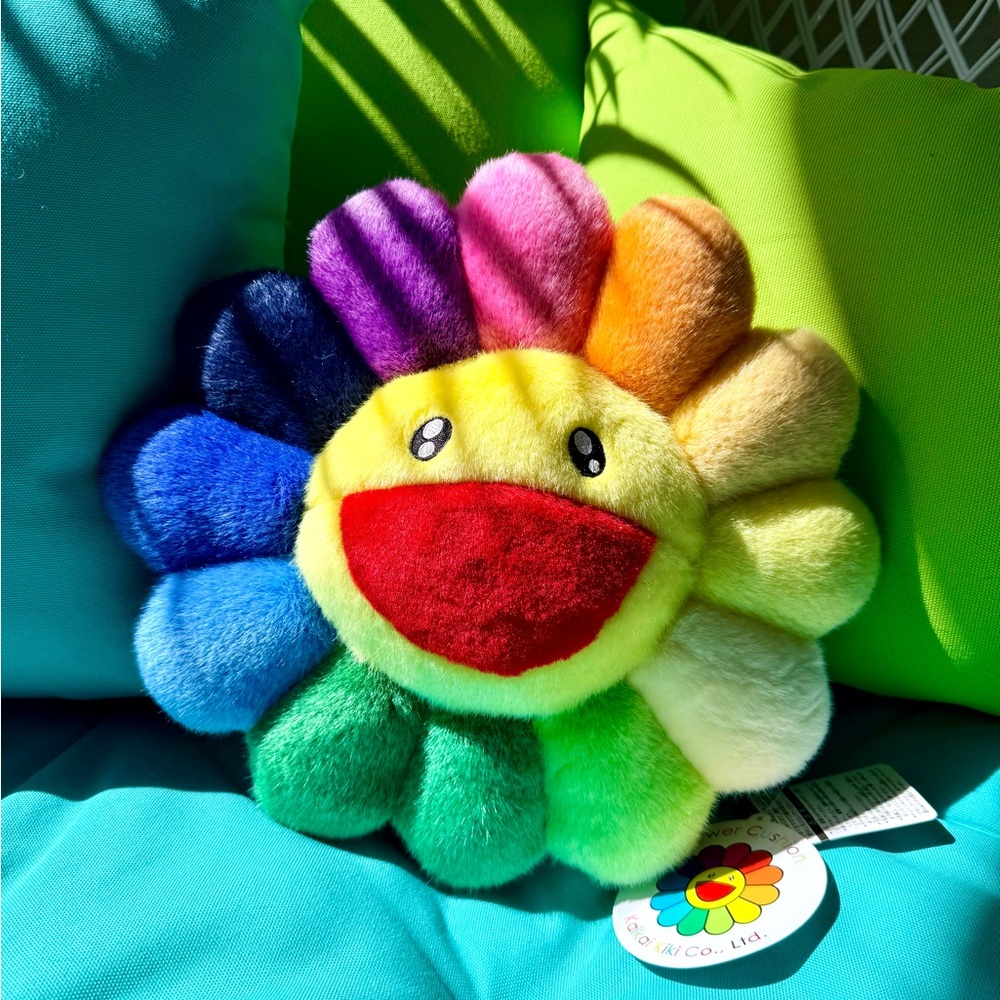 Brand New Takashi Murakami Flower Cushion 30cm Pillow - Mint Condition. Rare.